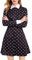 AXUIOKRY Damenkleid mit langen Ärmeln, für Halloween, Cosplay, Party, Kostüm, weißer Bubikragen, passend für Aline, schwarzes Skaterkleid, AX01-4-XL