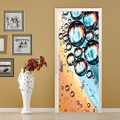 3D Tür Wandaufkleber Seifenblasen-Landschaft Fototapete Türfolie Poster Tapete Meer Aufkleber DIY Selbstklebende Wandbild PVC Wasserdichte Tapete B100 x H200cm
