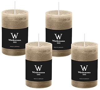 4er Set Adventskranzkerzen Rustik Marble Kerzen durchgefärbt mit Abbrandschutz Schlamm, 100 x 68 mm