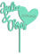 Cake Topper Liebe personalisierbar für Paare Hochzeit Hochzeitsgeschenk personalisiert Torten Kuchen Deko - aus Holz oder Acryl, superfeine Gravur (15 cm, Birke Multiplex-mint)