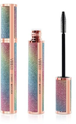 2pcs Starry Sky Mascara Waterproof Black Long Lasting Thickening Lengthening Curling Eyelash Makeup for Women