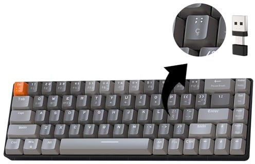 Sikai Tastiera senza fili portoghese, tastiera meccanica da gaming 60% interruttore rosso, Apex Pro Mini Dual Mode 2.4 Ghz/Bluetooth 5.0 Hot Swap Ricevitore 2 in 1 per PC/Mac/Tablet/QWERTY Portogallo