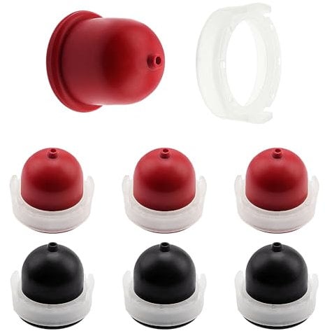 VooGenzek 6 PCS Carburettor Primer Bulb Compatible with Briggs & Stratton Engines 694395 496115 4180 5085 Lawn Mowers Parts (Red + Black)