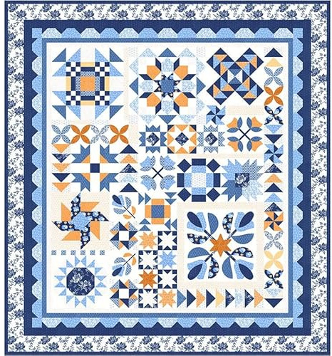 Moda Fabrics Denim & Daisies Quilt Kit by Fig Tree Co KIT35380