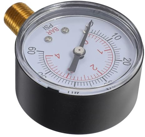 FONDOTIN Manomètre pour Filtre De Piscine 1/4 Npt Petite Jauge De Pression 60kpa pour Piscine Domestique, Spa Et Aquarium, Accessoire De Mesure Précis Et Robuste