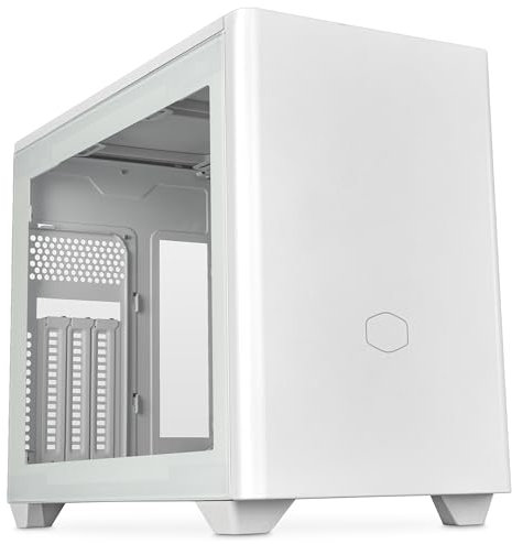 Cooler Master MasterBox NR200P V2 White Mini ITX Computer Case - Glass Side Panel, Vertical GPU Layout, PCIe 4.0 x16 Riser Cable, Tool-Free 360 Degree Access, 120mm PWM Fan, USB 3.2 Gen 2x2 Type-C