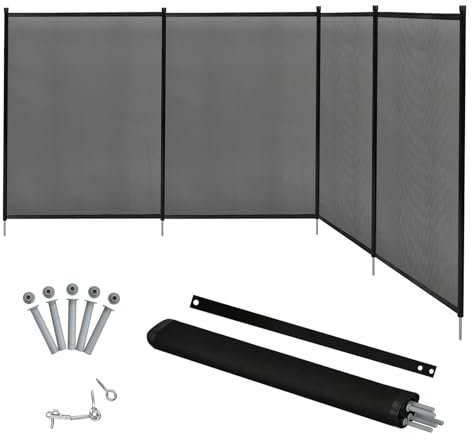 SOARS Clôture Piscine, Lot de 4 Barrières Extérieur 360 X 125 CM, avec Pieds en Acier Inoxydable, Gabarits de Perçage, Résistante aux Intempéries et à l'Usure, pour Piscine, Jardin, Étang, Balcon