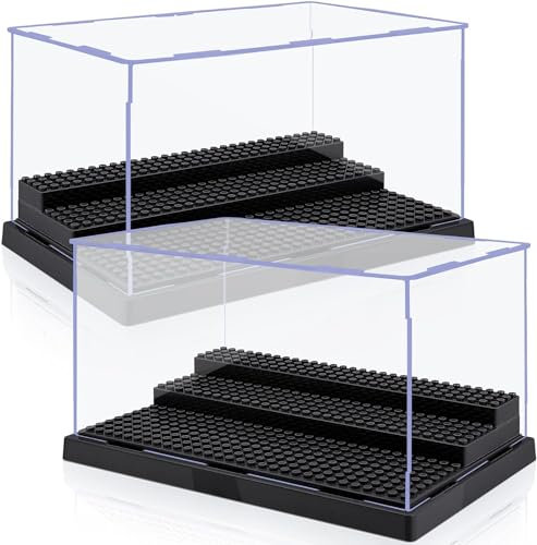 TINGLAND Acryl Schaukasten Vitrine,3 Schicht Mini Figuren Schaukasten Für Minifiguren Staubdichte Vitrine Für Bausteine Für Minifiguren Actionfiguren Blöcke Sammlerstücke