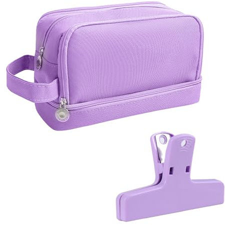 DKDDSSS Pencil Case, Large Capacity Pencil Pouch, Stationery Organizer, Aesthetic Pencil Case, with 4 Compartments, for Teenage Adult Women Men, Purple