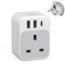 TESSAN UK to European Plug Adapter, USB C Travel Adaptor Europe with 3 USB, 3250W EU Charger Plug, Type E F for Euro Spain France Turkey Germany Egypt