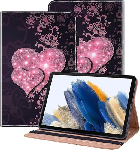 BOLELAW Custodia a libro in pelle per Honor Pad X9 11,5 2023 [slot per schede] [funzione supporto] per tablet Honor Pad X9, cuore in pizzo