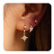 ZHESHY Gold Ohrringe Set Damen 3 Paar 14K Vergoldete Silber 925 Klein Creolen Ohrstecker Hängend Ohrringe mit Zirkonia Wasserfest Hypoallergen Goldene Stecker Mehrere Piercings Schmuck für Frauen
