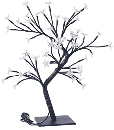 Kirschbaum Nachtlicht USB, Deko Leuchte Mit 48 Warmweißen LEDs, Eisen Kunst Baum Für Wohnzimmer Schlafzimmer, Stimmungsvoll IP43