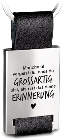 FABACH Beste Freundin Schlüsselanhänger mit Gravur aus Leder - Bester Freund Geschenke Schlüsselanhänger - Beste Freundinnen Geschenk Engel Glücksbringer Freundin - Erinnerung