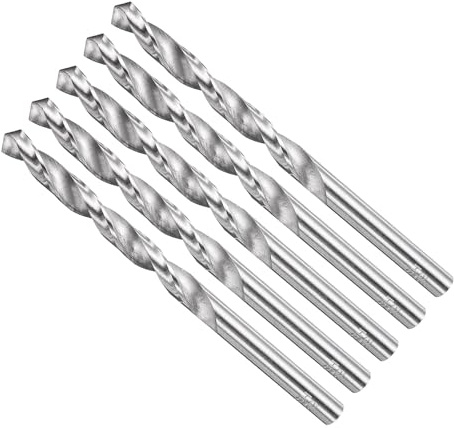 METALLIXITY Drill Bit (6.8mm) 4241 High-Speed Steel Uncoated 5Pcs | Straight Shank Uncoated (Bright) 118° for Wood Plastic Iron Copper Aluminum Low Soft Metal