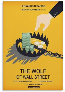 CJianqiang Filmposter The Wolf of Wall Street, 2 Poster, Leinwandkunstposter, Wanddekoration, Gemälde, Schlafzimmer, Gemälde, Wohnzimmer, Poster, moderne Heimdekoration, Poster, 30 x 45 cm,