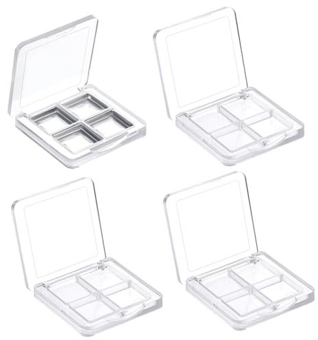 PH PandaHall 4 Stück Leere Lidschattenpalette Transparente Lidschatten Pigmentschale Mit Metallpfannen Lidschattenbox Für Lippen Lidschattenfarben Kosmetik