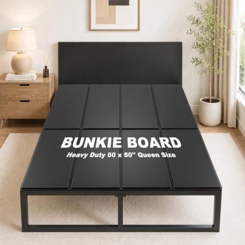 CroBlissful Robustes 10 mm großes Bunkie-Brett, Queen-Size-Größe, 152,4 x | Bunkie Board Queen feuchtigkeitsbeständige Schlafsofa-Unterstützung unter Matratze für Metallrahmen, niedriges Profil