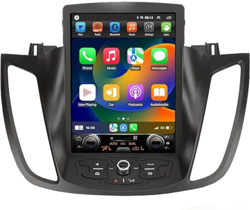 Für F-ord Kuga Escape C-Max 2013-2017 Android 14 Autoradio 10,4 Zoll Tesla Style IPS Touchscreen Stereo mit Bluetooth 5.0 WiFi Carplay/Android Auto GPS Navigation Multimedia Playe(Color:8 CORE 8+256G)