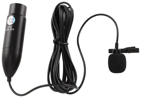 Saluaqui Microphone Lavalier, Réduction du Bruit Directionnel de la Puissance 48 V, Micro de Revers Mono à 3 Broches pour Enregistrer L'interview