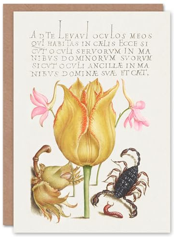 Artery8 Model Book of Calligraphy Art Card Larkspurs Tulip and Scorpion