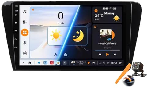 M6 pro3,YLOXFW Android 15.0 Navi 2 DIN Stereo Ersatz für Octavia 2015-2022 Autoradio Sat GPS Navigation 9 Zoll Cartablet DVD Multimedia Player FM BT Receiver mit Android Auto Carplay