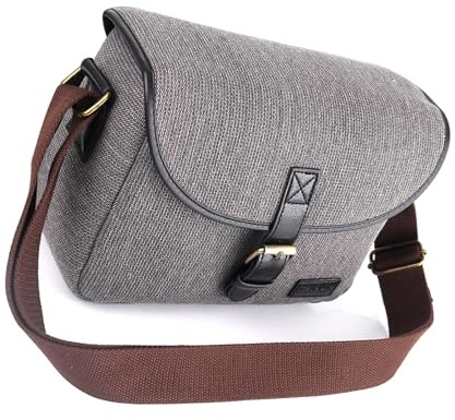 TARSHYRY Kameratasche, Kameratasche 10 * 7,3 * 4,9in D340 Kamera Umhängetasche mit Weicher Polsterung DSLR -Fotografie Crossbody Travel Schnalle Beutel Crossbody für Outdoor -Fotografie (Gray)