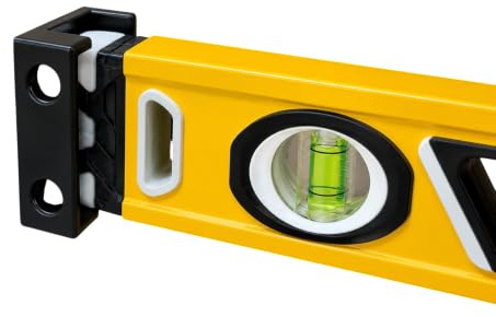 2 Pack | Spirit Level Holder, for Van or Garage, Medium and Large Sizes, Black or Yellow (Black, Large)