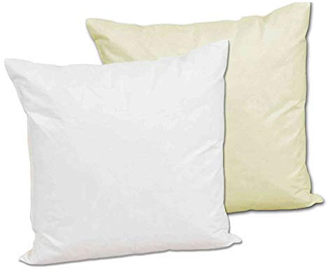 Federkissen KK214, halbweiße neue Gänsefedern, 100% Federn,Klasse I, 80x80 cm, mit Biese, creme