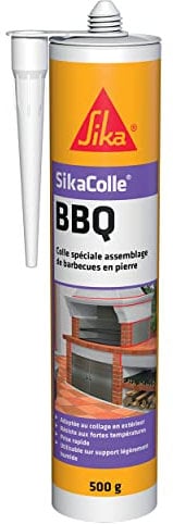 SIKA - Colle spéciale assemblage de petits barbecues en pierre - SikaColle BBQ Beige Clair - Extérieur - Bonne résistance à l'humidité et à la chaleur - Sans solvant - 500g