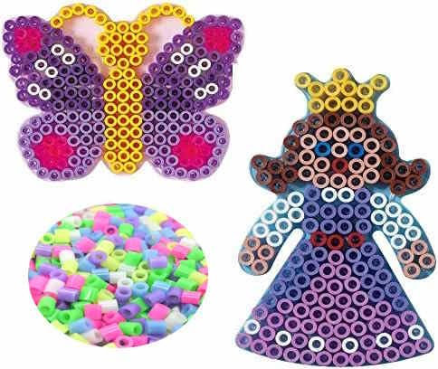 Hama MAXI Perlen - Stiftplatte 8218 Schmetterling und 8223 Prinzessin + 25 HPT Leuchtperlen 10mm Maxi (Leuchten im Dunkeln)