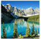Paul Sinus Art Leinwandbilder | Bilder Leinwand 60x60cm kanadische Berge um einen Fluss