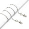 Mimimelon Dreieck Kristall Gläser Kette Titan Stahl Sonnenbrille Halskette Collier Lesebrille Gurt Riemen Band-Weiß