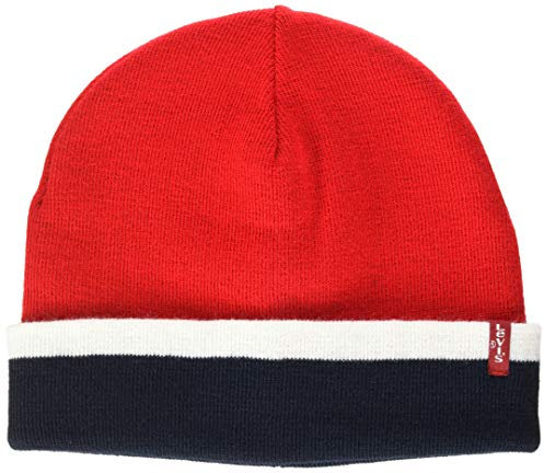 Levi's Herren Reversible Beanie Strickmütze, Rot (Dull Red 89), One Size (Herstellergröße: UN)