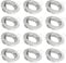SEBSON Einbaustrahler 12er Pack rund schwenkbar Alu Chrom, Einbaurahmen Lochdurchmesser 75mm, Decken Spot inkl. GU10 Fassung für LED/Halogen