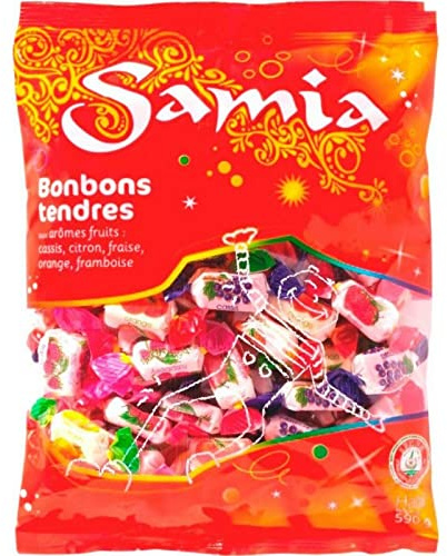 Samia Bonbons Tendres Halal aux Arômes de Fruits 590g (lot de 4)