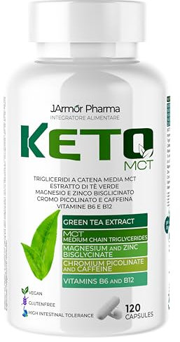 Keto Fat Burn - 120 Gélules Minceur Puissantes | Brûleur de Graisse Puissant, Perte de Poids Rapide, Draineur | Thé Vert, Magnésium, Chrome, Vitamines B6 & B12