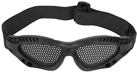 lunette airsoft grille,Lunettes de protection en maille, lunettes de jeu CS de protection des yeux Airsoft en maille m¨¦tallique avec sangle r¨¦glable(noir)