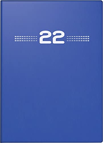 rido/idé 7013202052 Taschenkalender perfect/Technik I, 2 Seiten = 1 Woche, 100 x 140 mm, Kunststoff-Einband blau, Kalendarium 2022