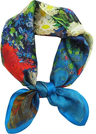 Aufeel Petit foulard carrée 100 % pure soie de mûrier pour femme, Foulard en soie, 53 x 53 cm, rose, Small