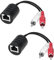 Audio Balun, 2 Pack Stereo RCA to Stereo RCA Audio Extender Over Cat5 / Cat6 UIInosoo 2 RCA to RJ45 Stereo Cable