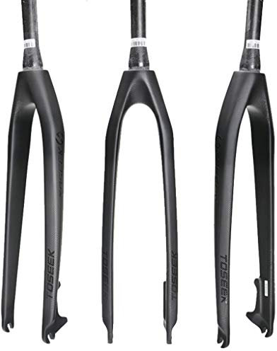 QHY Forcella Anteriore for Bicicletta 26/27.5/29 Rigido Forcelle Fibra di Carbonio Piena Leggera Forcella Bici MTB Disco/V-Brake 1-1/2 (Color : Black, Size : 29inch)