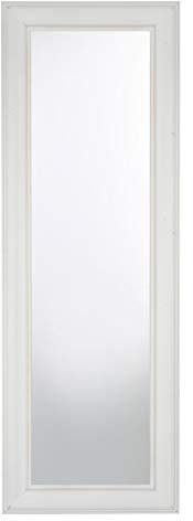 MO.WA Wandspiegel Spiegel Holzspiegel 51x146 Weiss Shabby, klassischer Spiegel Gardenrobenspiegel Landhaus Stil Ganzkörperspiegel Flurspiegel Bodenspiegel