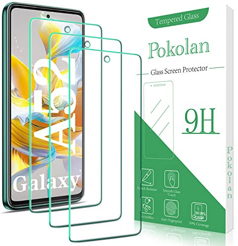 Pokolan [3 Pièces Verre Trempé pour Samsung Galaxy A52 4G, A52 5G, Film Protection écran, Dureté 9H, Ultra HD, Sans Bulles, Anti-Rayures, Facile à Installer