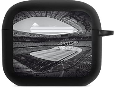 Hülle mit Karabiner kompatibel mit Apple AirPods (3. Generation) Case schwarz Schutzhülle mit Schlüsselanhänger FC Bayern München FCB Stadion