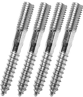 Stockschrauben M4x60-4 Stück - Edelstahl V2A Rostfrei mit Innensechskant - Schraubstifte - Holzschrauben (4 Stück M4x60 (mit Innensechskant))