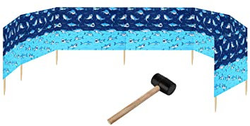 Garronda Strand Windschutz Sichtschutz 10m lang Plus Gummihammer GAEX001 (Haie-60, 10 m)