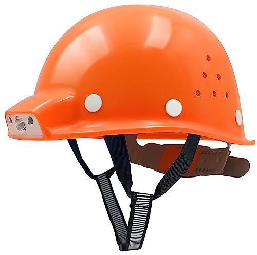 Bauhelm EN397, Mustbau Orange Sicherheitsheilm, Arbeitshelm Schutzhelm für 53-65 cm Kopfumfang verstellbar, Sicherheitshelm mit Schweißband für BAU&Industrie