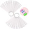 XFentech 100 Stück Nagelproben Fächerförmige Nagelmusterstäbchen Nagelfarben Display Tips - Transparente Kunstspitzen Farbstifte mit Metallring für Nagelstudio und Anfänger