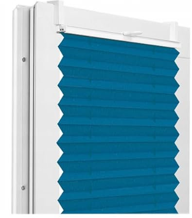 Fenster DEKOR - Plissee Klemmfix ohne Bohren Breite 130 cm x Höhe 150 cm - Fenster Plissees innen Türkis - Faltrollo blickdicht - Faltrollos einfach zu montieren - Blissett Rollo